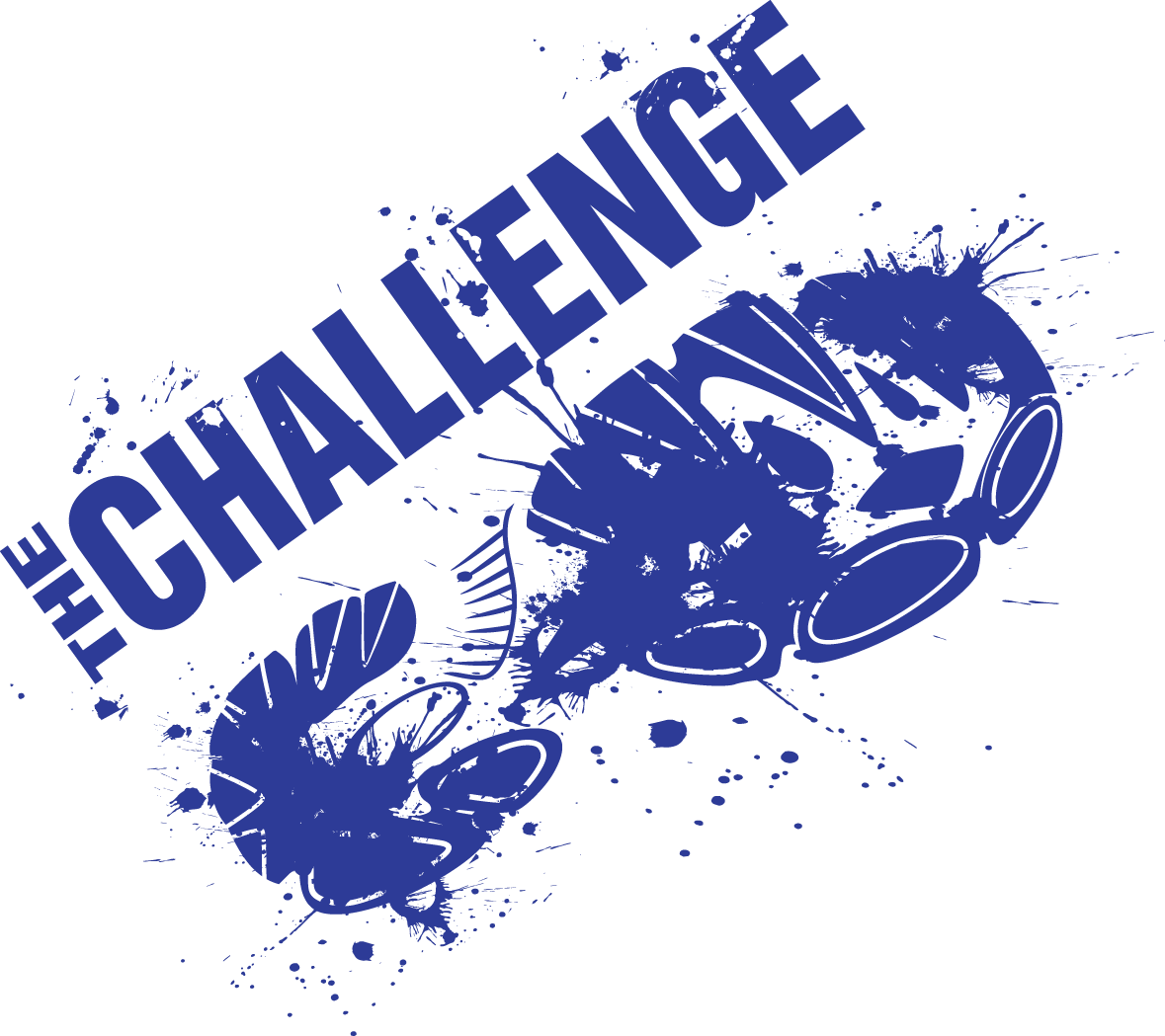 A blue stamp with the word challenge on it