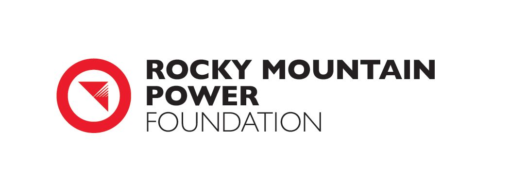The rocky mountain power foundation logo is a red circle with a triangle in the middle.