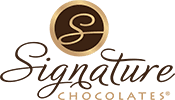 A logo for signature chocolates is shown on a white background.