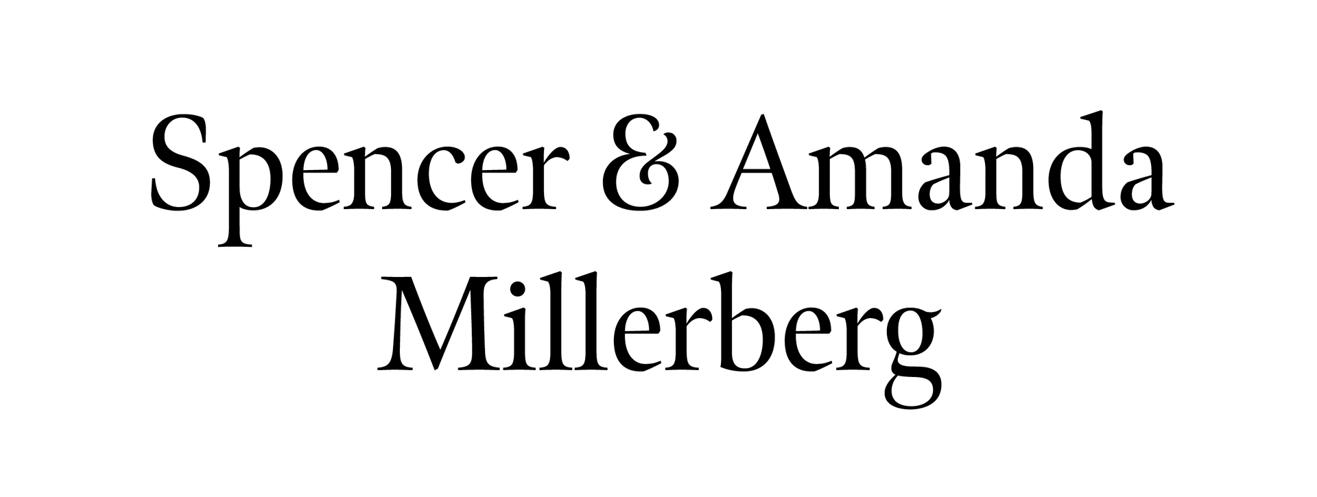 A black and white logo for spencer and amanda millerberg