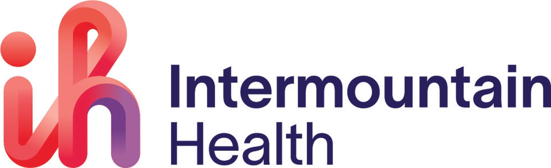 The logo for intermountain health is red and purple.