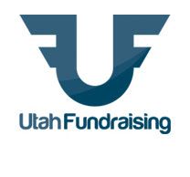 The logo for utah fundraising is a blue u with a white background.
