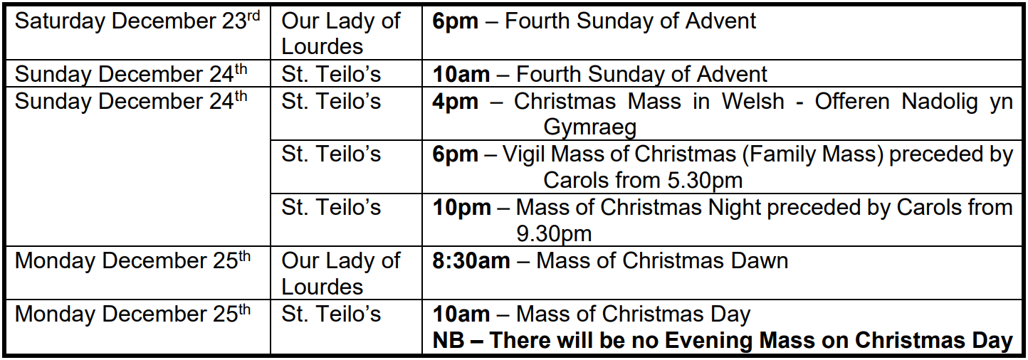 Christmas Mass Times