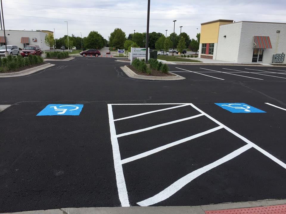Residential and Commercial Striping Service  — Side road Asphalt Striping in Omaha, NE