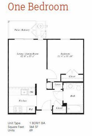 One Bedroom Floorplan
