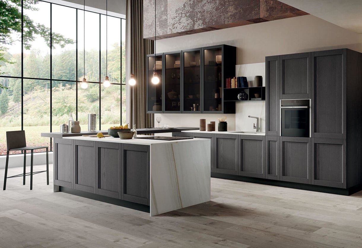 cucina in legno con isola