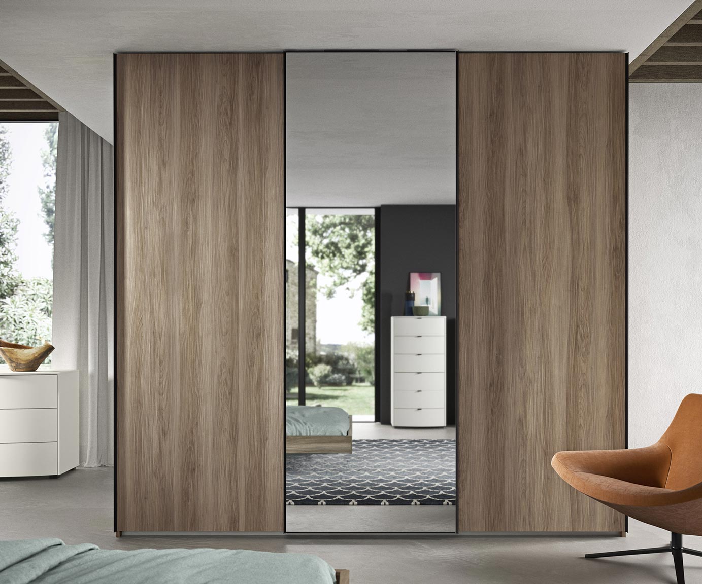 armadio con anta a specchio