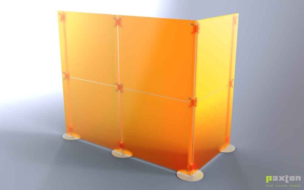 Parete ad angolo arancione