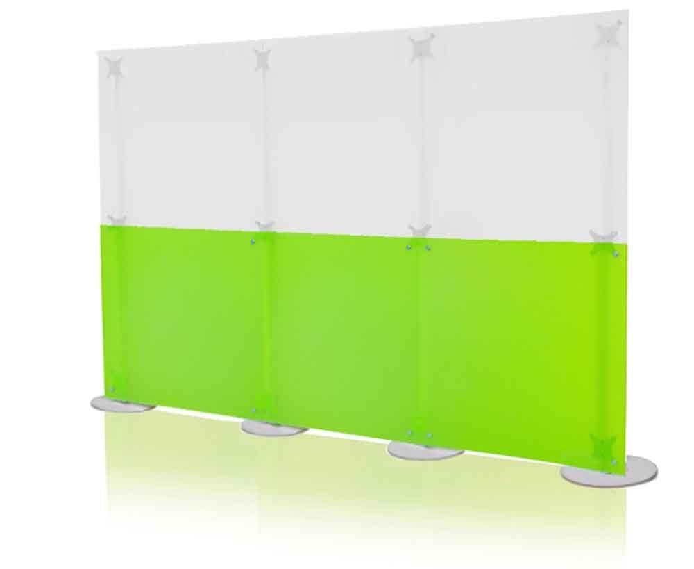 parete divisoria lineare verde bianco 3 metri