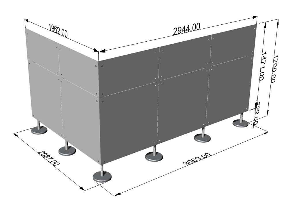 Pareti lineari ad angolo 150 cm