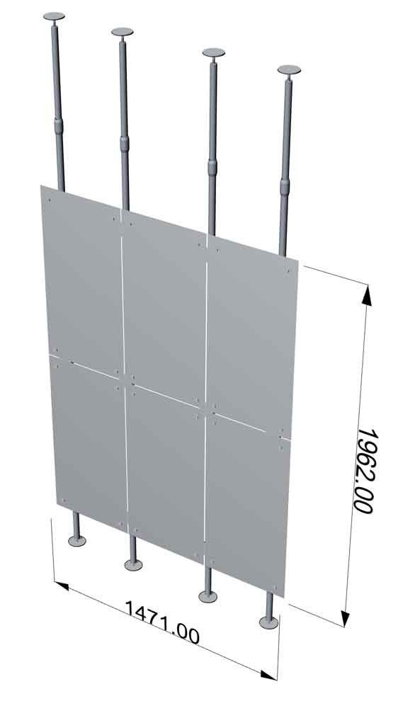 linear fixed walls with ceiling fixing