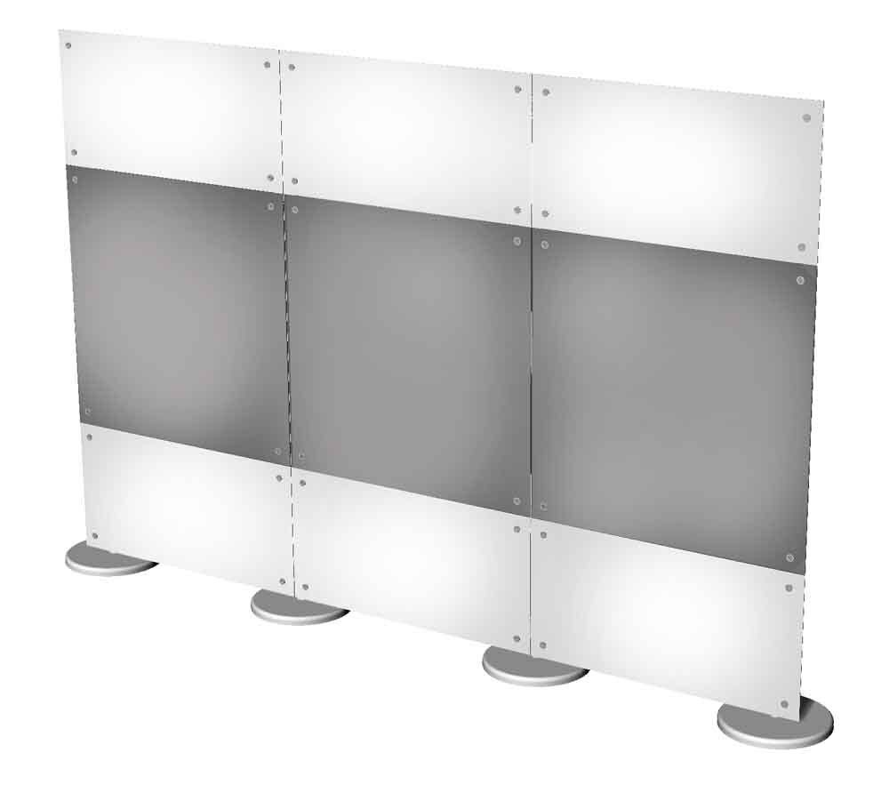 parete divisoria lineare autoportante bianco grigio
