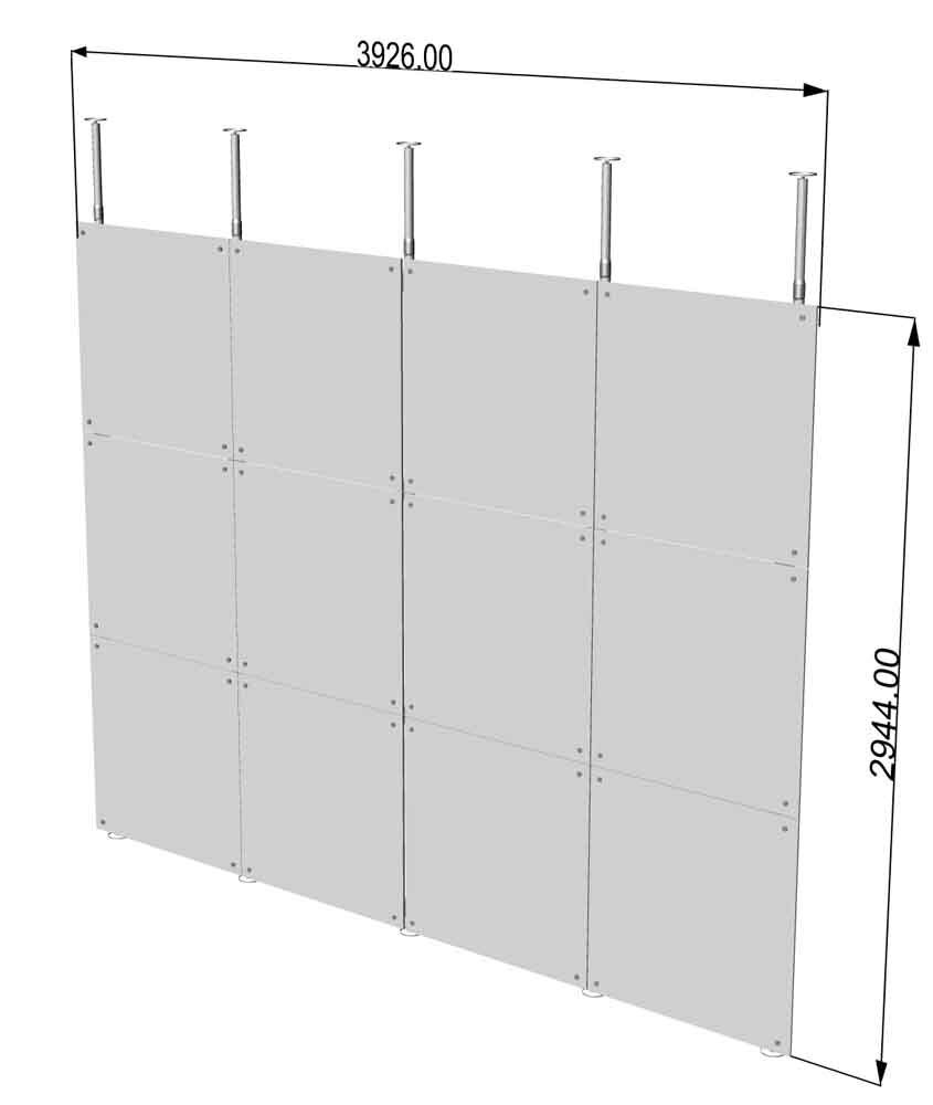 linear fixed walls with ceiling fixing