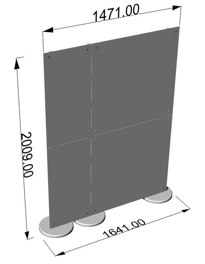 Modulo pannelli amovibili lineari 150 cm