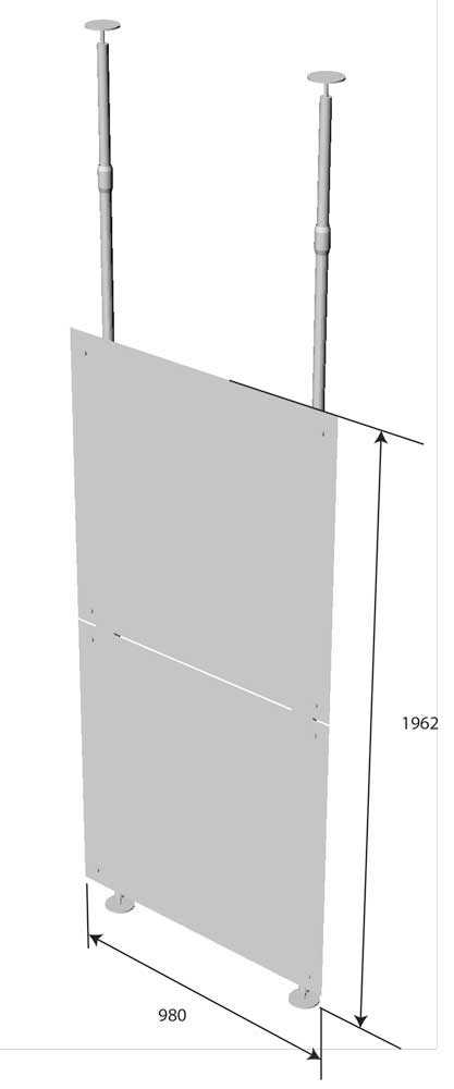 linear fixed walls with ceiling fixing
