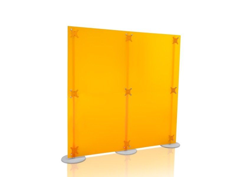 Parete divisoria mobile 2x2 colore arancio