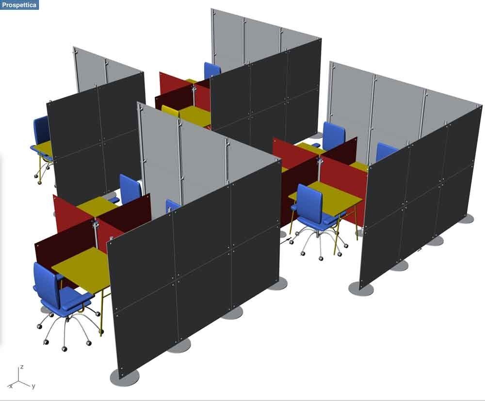 pannelli divisori per postazioni scrivanie ufficio