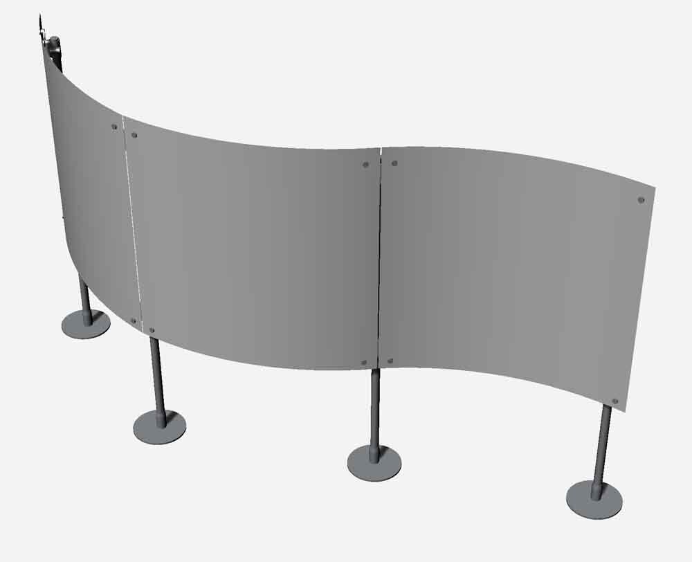 pareti basse curve divisori autoportanti