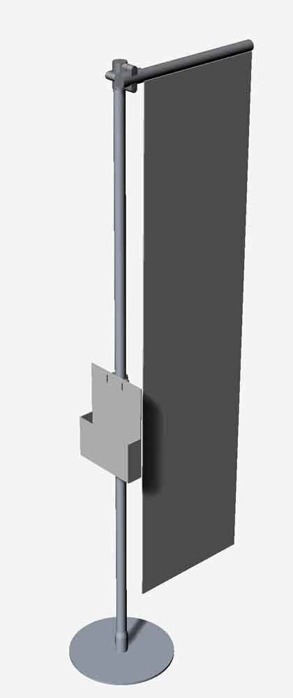 totem espositore con tasca porta-depliant componibile con supporto per grafica per negozi e vetrine