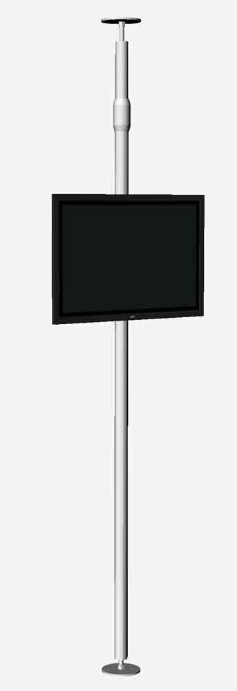 totem espositore a soffitto porta-monitor componibile per vetrine e negozi