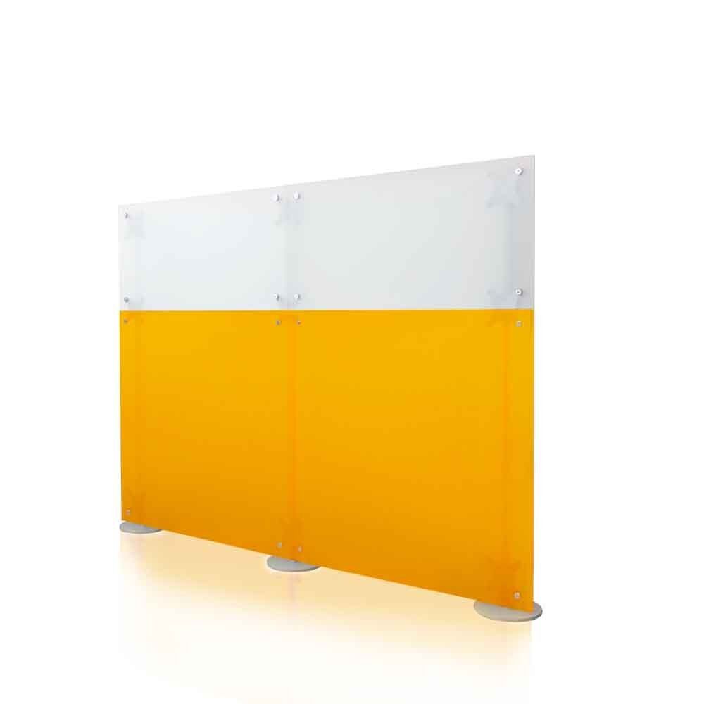 paretina dritta bassa autoportante colore blu e arancio