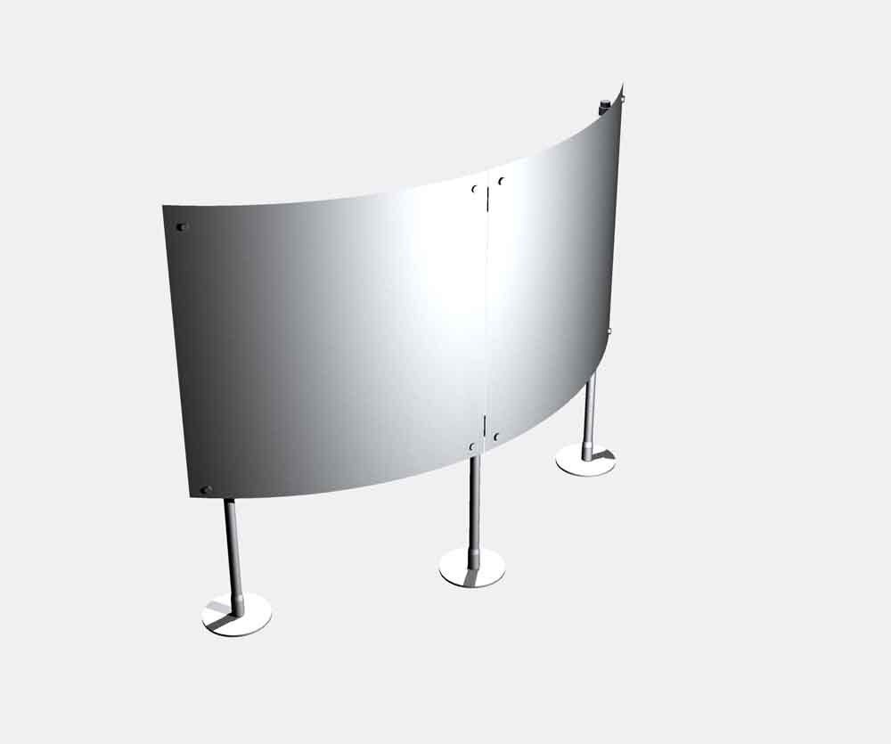 pareti basse curve divisori autoportanti