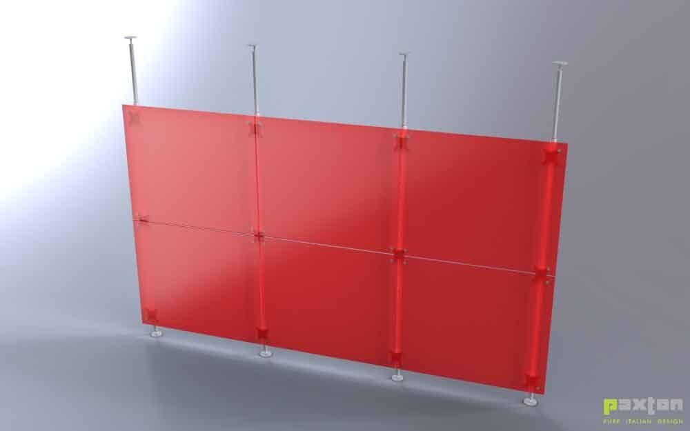 linear coloured modular ceiling partition walls
