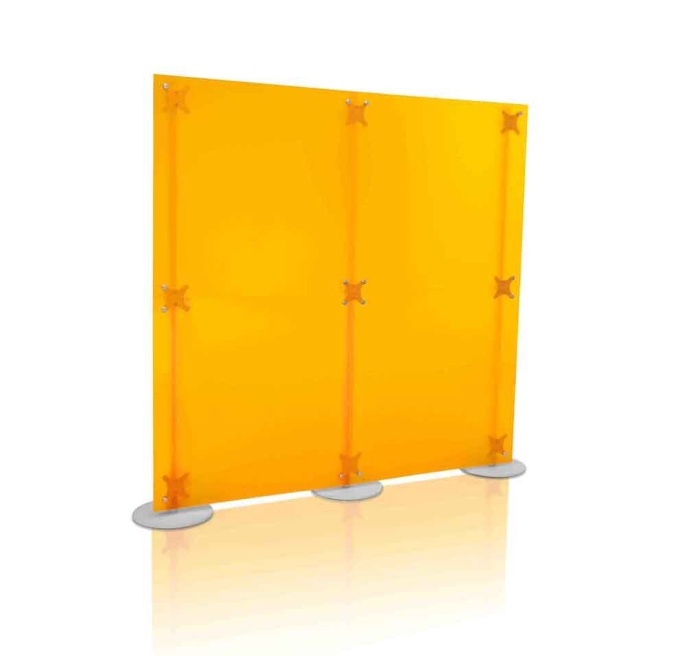 parete divisoria mobile dritta colore arancio satinato
