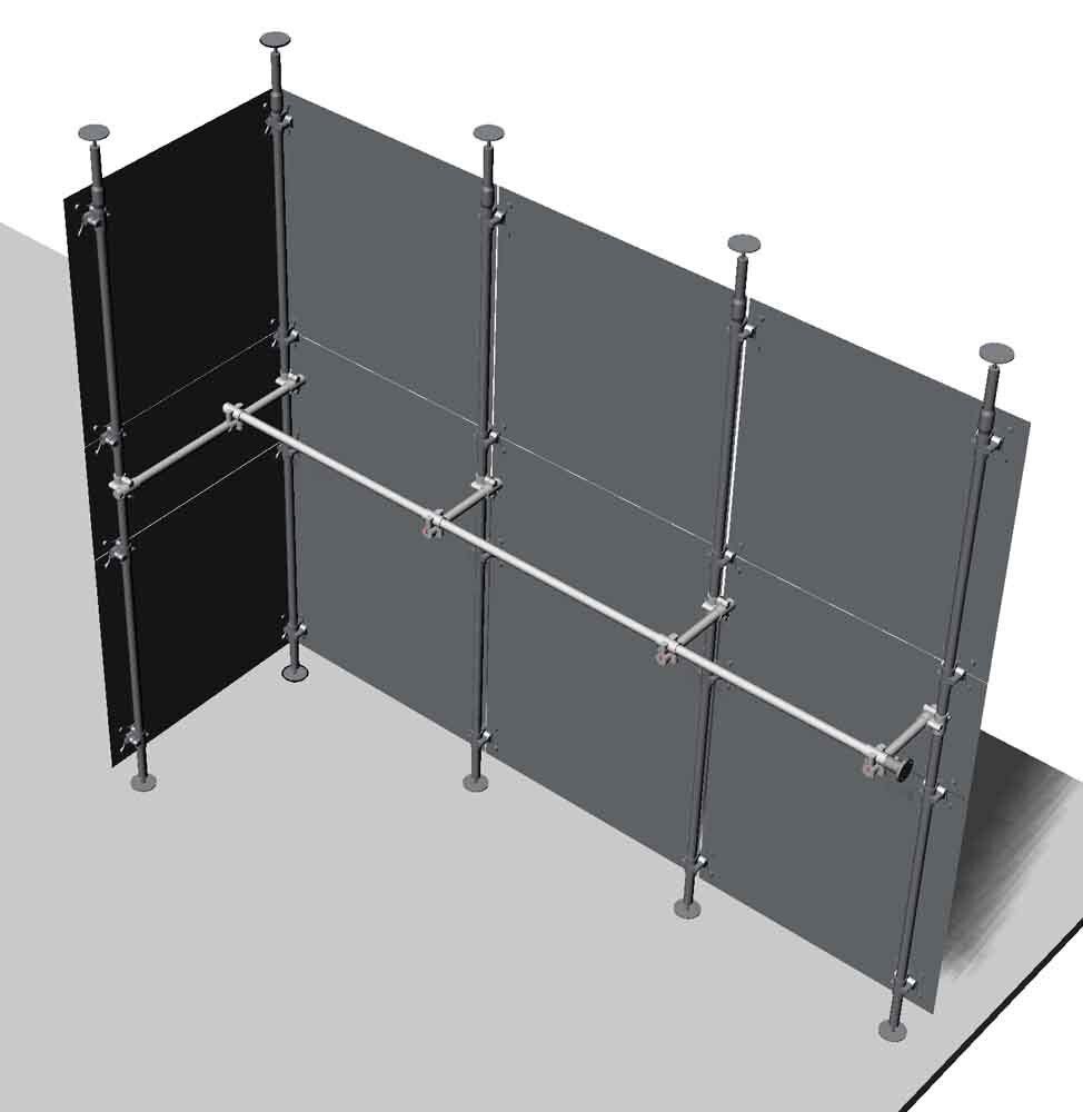 pareti divisorie attrezzate componibili negozio appenderia