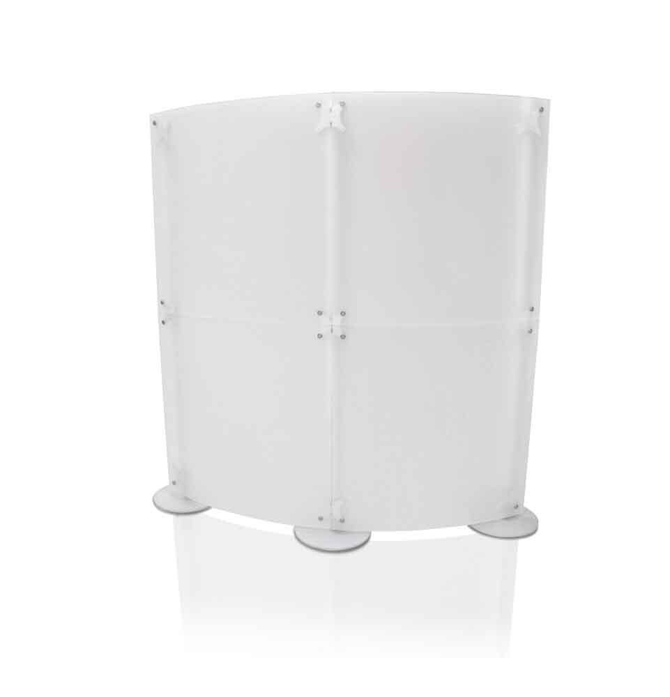 parete divisoria mobile curva colore bianco satinato