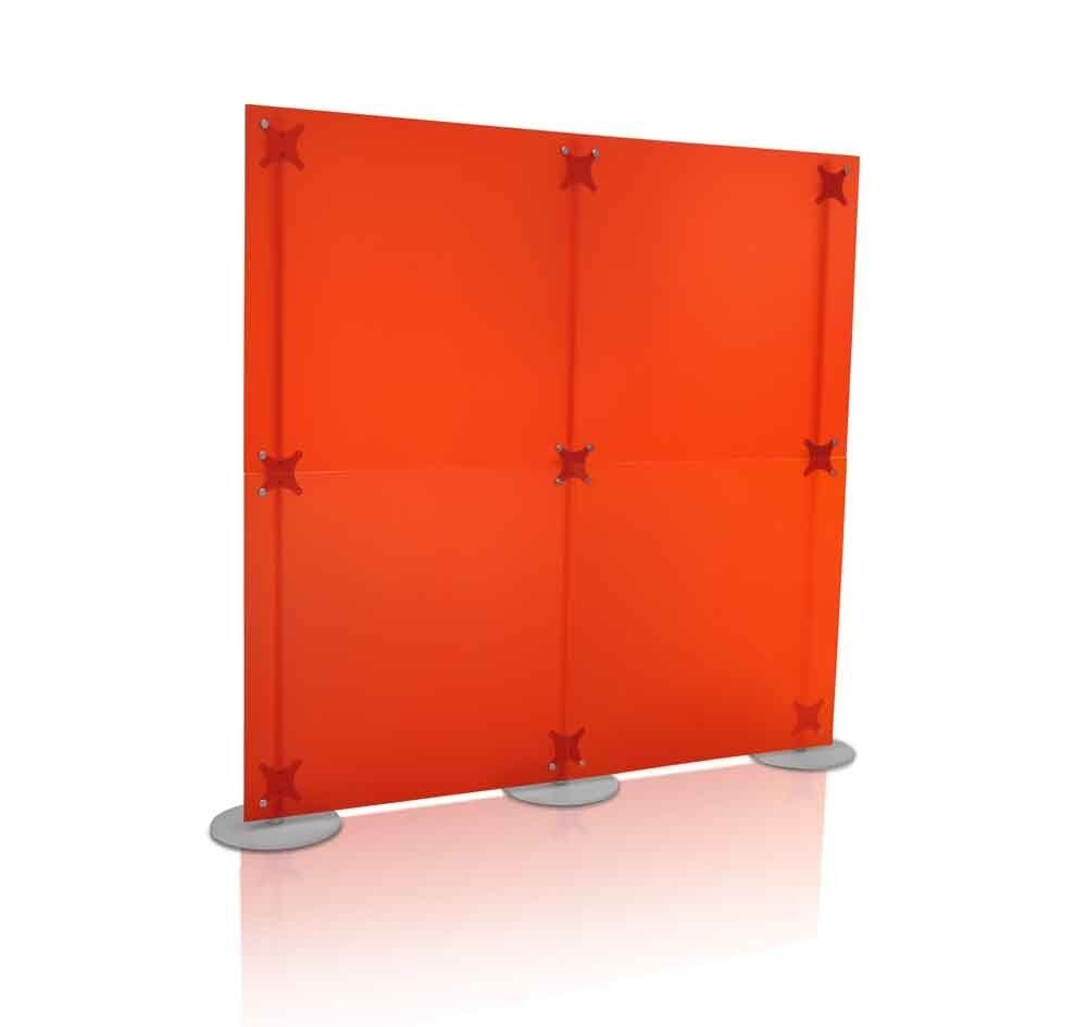 pannello divisorio mobile lineare colore rosso satinato