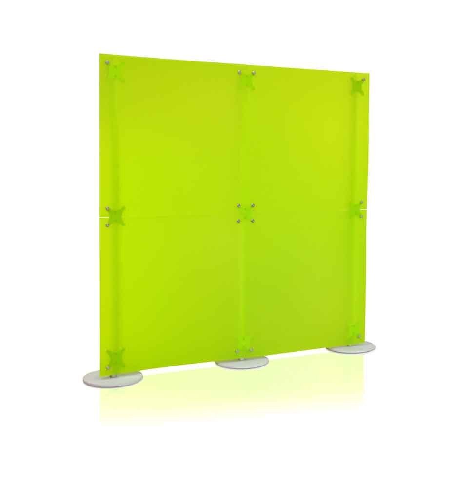 modulo pannello divisorio mobile lineare colore verde lime satinato