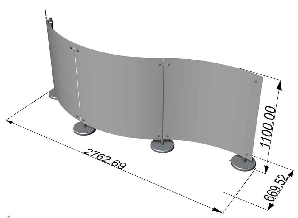 pareti basse curve divisori autoportanti
