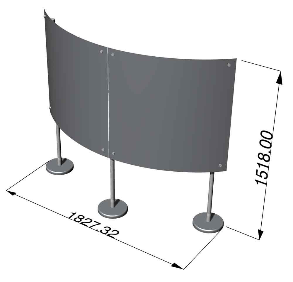 pareti basse curve divisori autoportanti