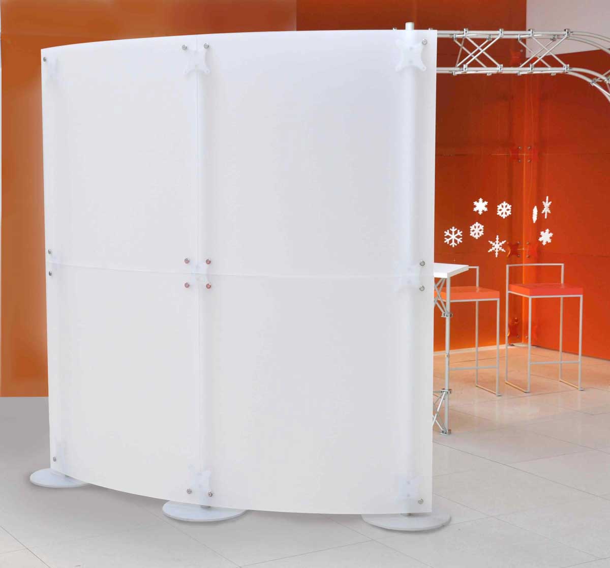 pannello divisorio modulo curvo 2x2 colore bianco satinato