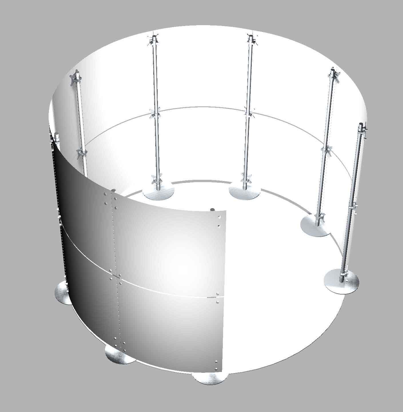 parete divisoria moduli curvi composizione curvilinea circolare