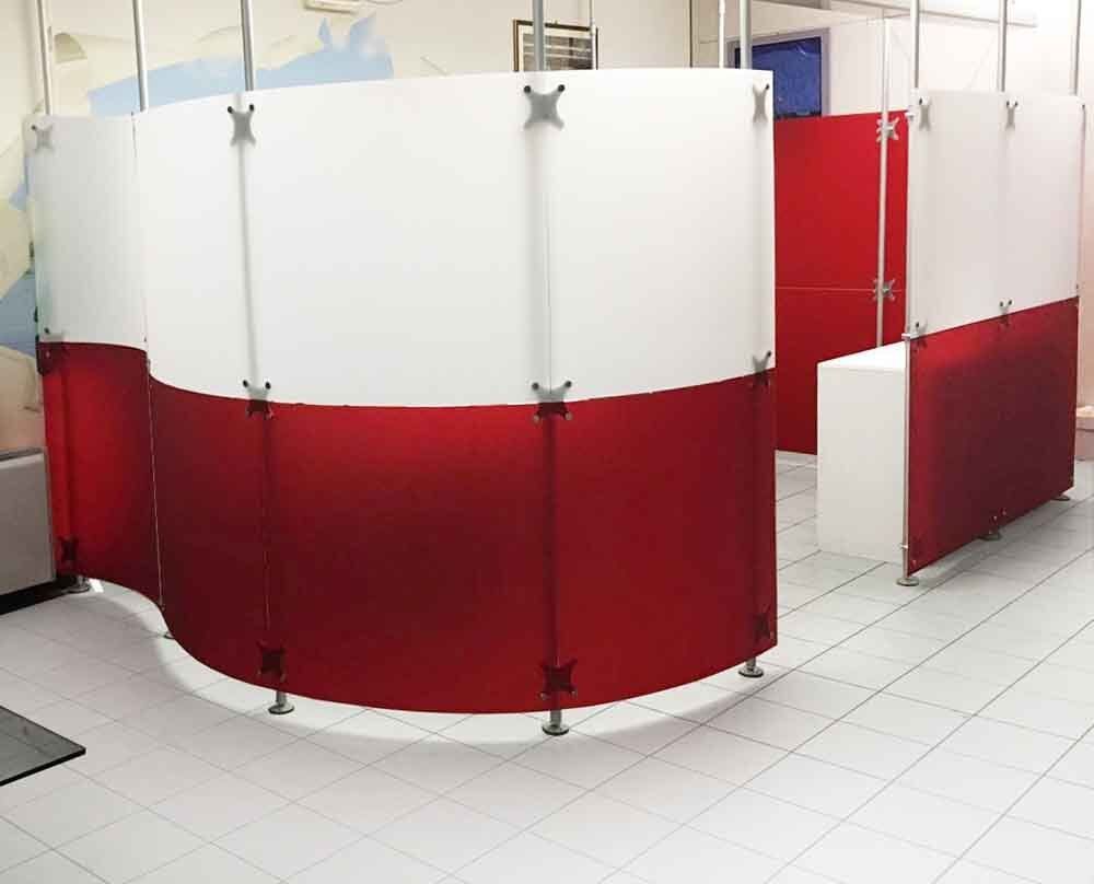 pareti divisorie curve per ufficio