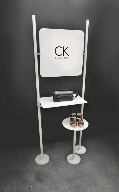 scaffale corner espositore per vetrina e negozio con ripiani componibili