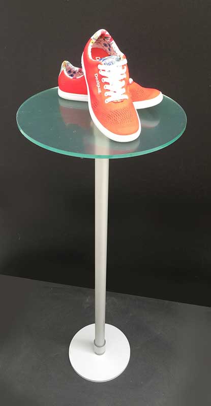 totem basso con mensola per esposizione vetrina