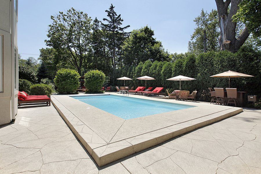 outdoor umbrellas near the pool