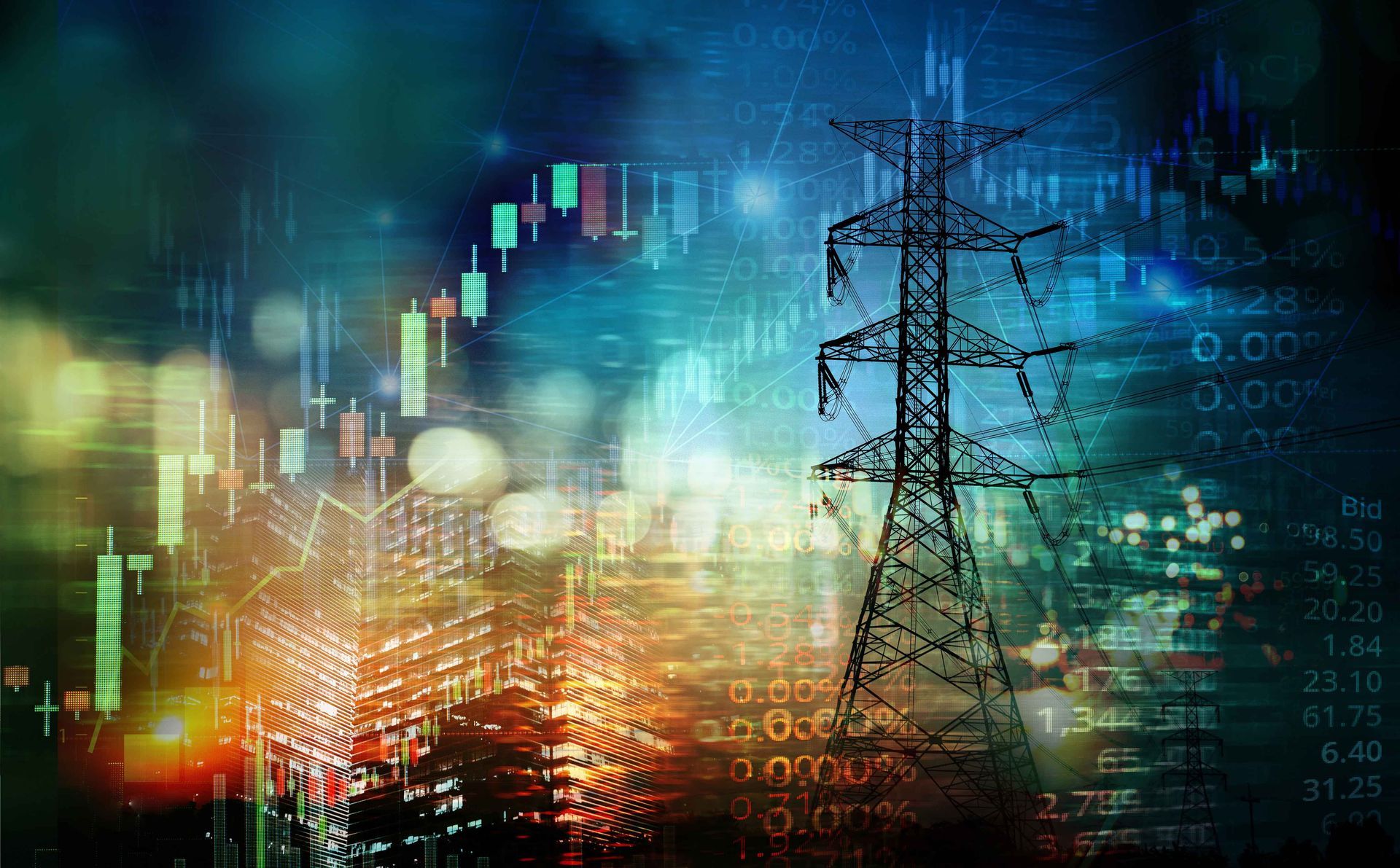 Energy pylons and market analytics