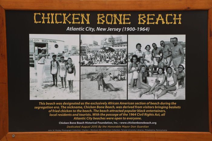 This plaque commemorates an African-American beach during a segregation era in Atlantic City.