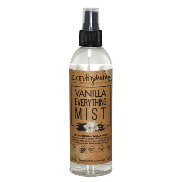a bottle of vanilla everything mist on a white background