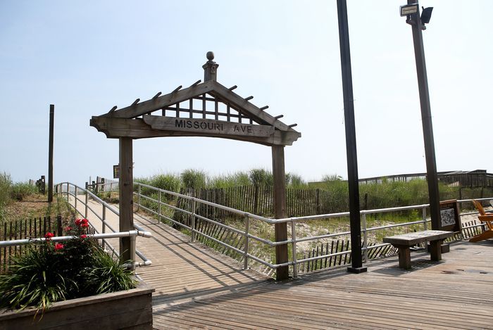 The entrance to what was formerly known as Chicken Bone Beach, a segregated beach at the end of Missouri Avenue in Atlantic City. 