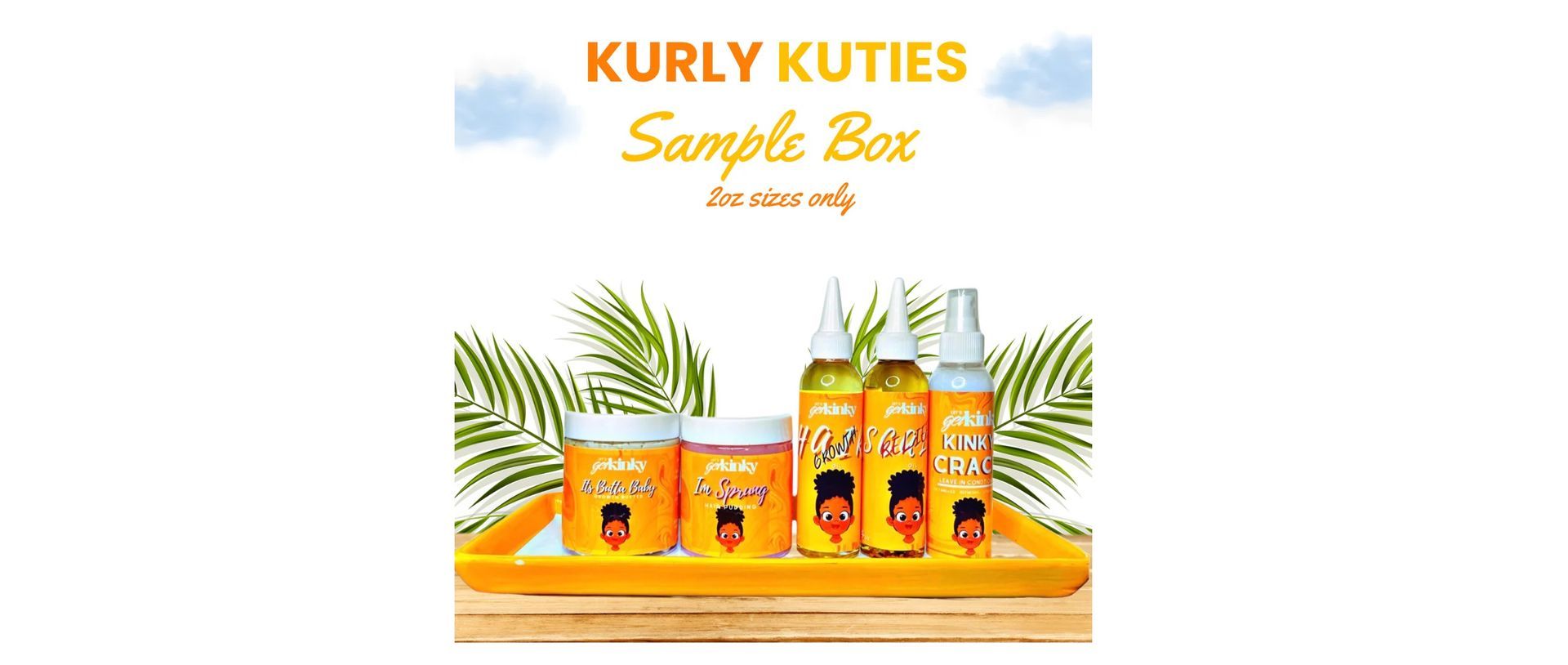 a sample box for kurly kuties hair products