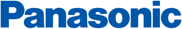 Blue Panasonic logo on a white background