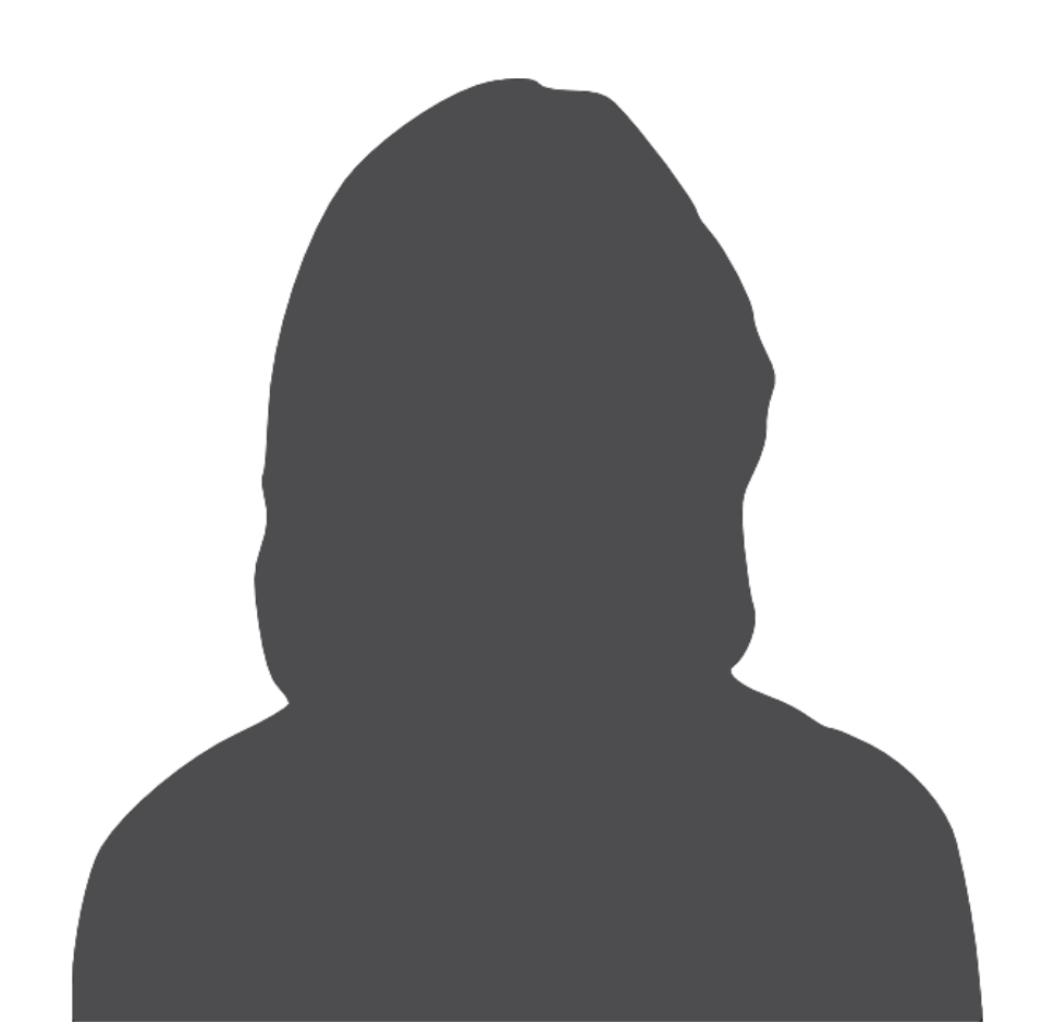 Silhouette of a person with head and shoulders, against a white background.