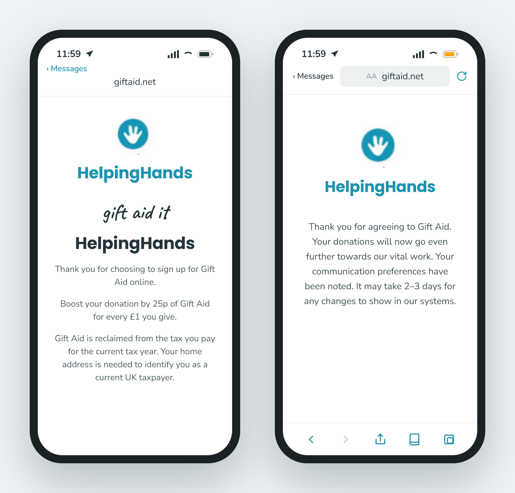 Consistent, recognisable brand identity, logo, colors, and name - directly inside the messaging app.