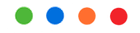 Four colored circles in a row: green, blue, orange, and red.
