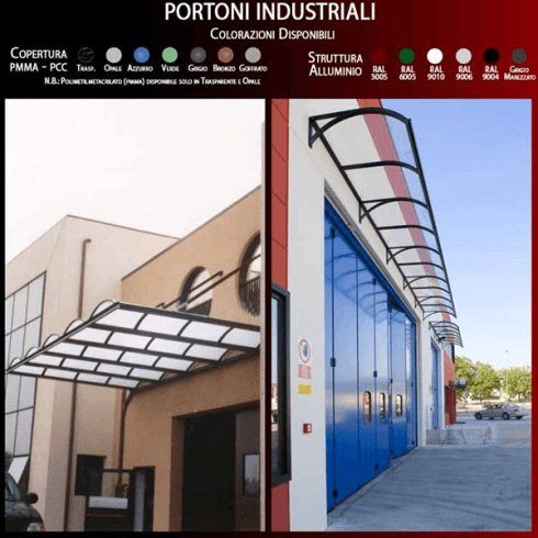 Pensilina portoni industriali